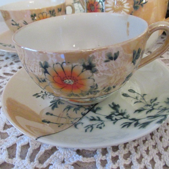 Authentic Japanese Lusterware Tea 13 piece set - Picture 2 of 12